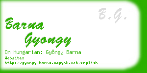 barna gyongy business card